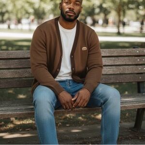 Todaland Unisex Brown
Cardigan Sweater Burger
Logo Accent